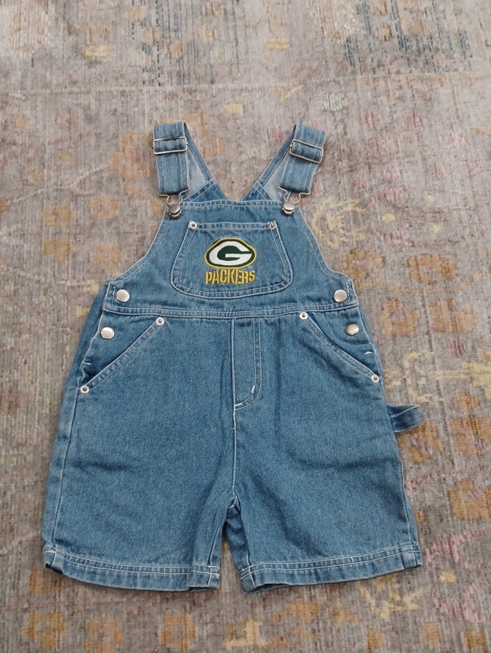 Vintage NFL Kids Touchdown Club Green Bay Packers Overalls